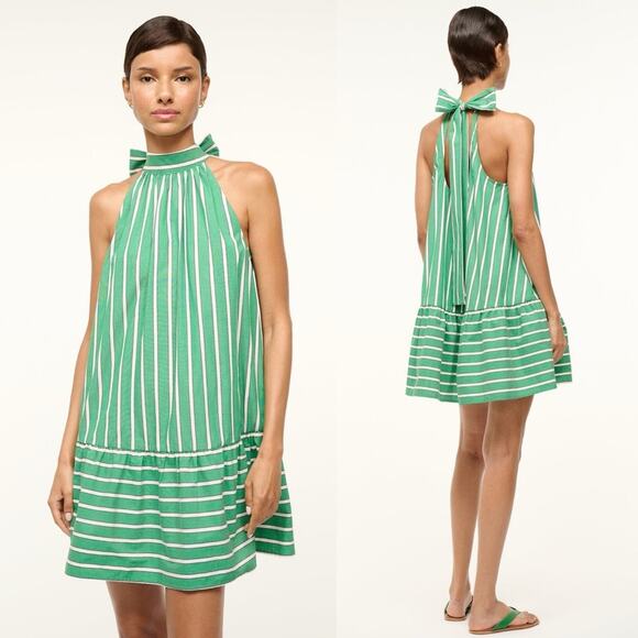 Staud Mini Marlowe Dress in Seaweed Stripe S - Picture 1 of 8